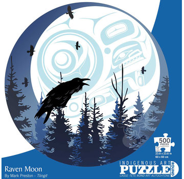 Canadian Art Prints FINAL SALE Indigenous Collection: Raven Moon Round Puzzle 500pcs RETIRED