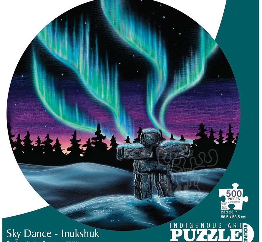 Indigenous Collection: Skydance Inukshuk Round Puzzle 500pcs