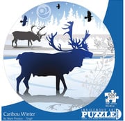 Canadian Art Prints Indigenous Collection: Caribou Winter Round Puzzle 500pcs