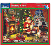 White Mountain FINAL SALE WMP Christmas White Mountain Checking It Twice Puzzle 1000pcs