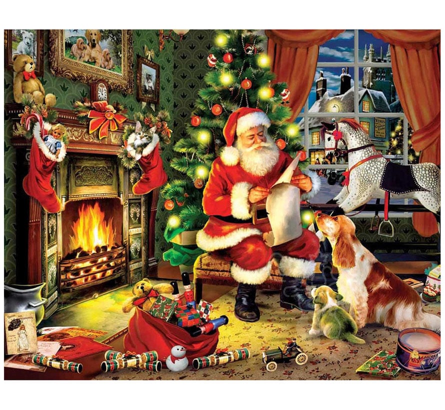 FINAL SALE WMP Christmas White Mountain Checking It Twice Puzzle 1000pcs