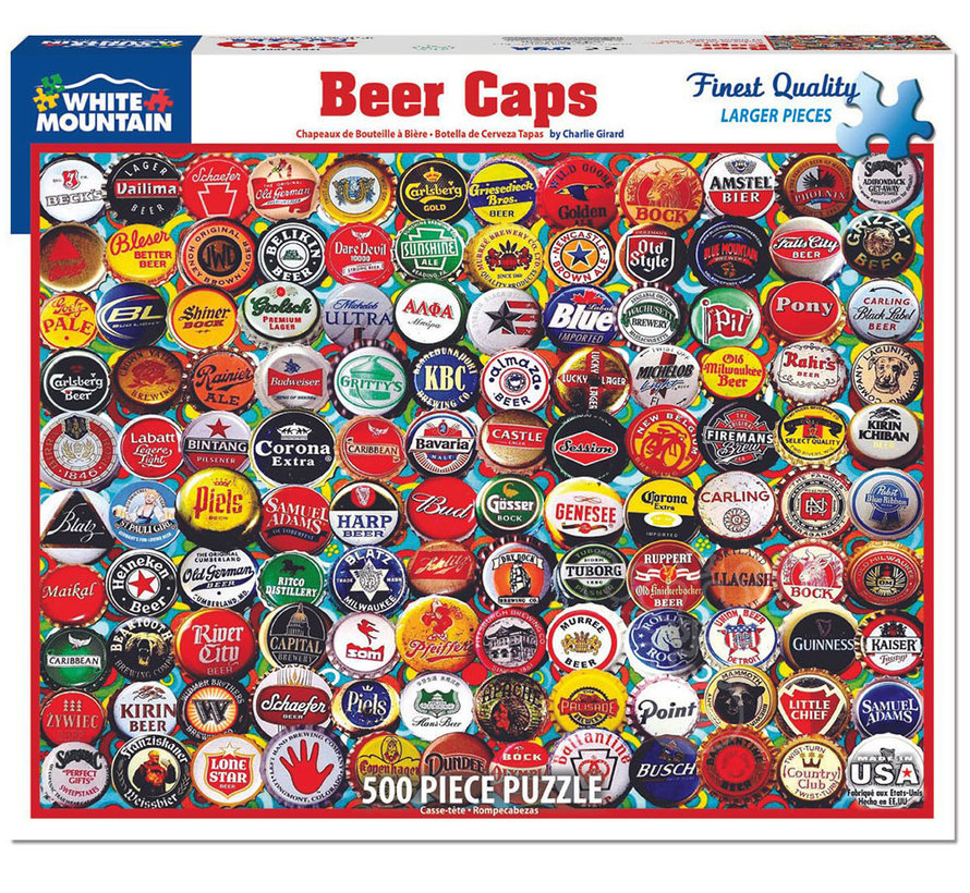 White Mountain Beer Bottle Caps Puzzle 500pcs