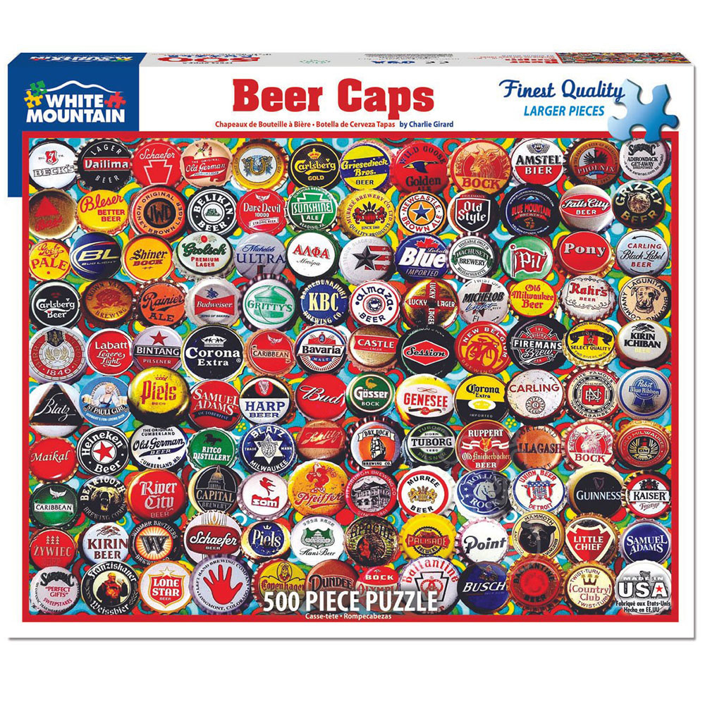 White Mountain Beer Bottle Caps Puzzle 500pcs Puzzles Canada
