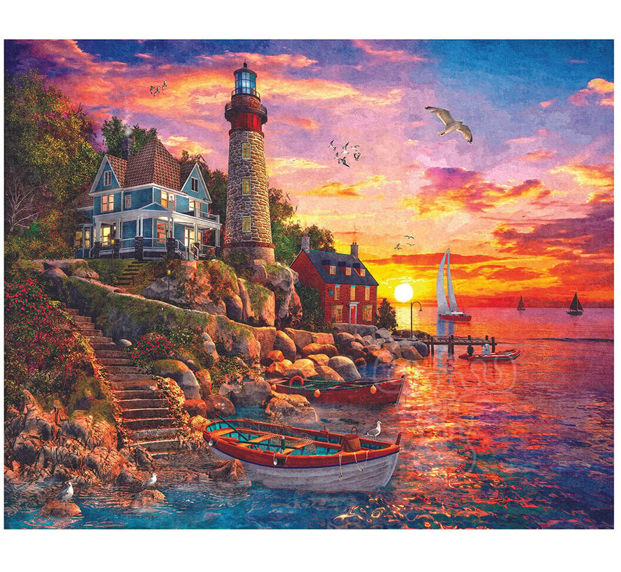 White Mountain Lighthouse Sunset Puzzle 1000pcs