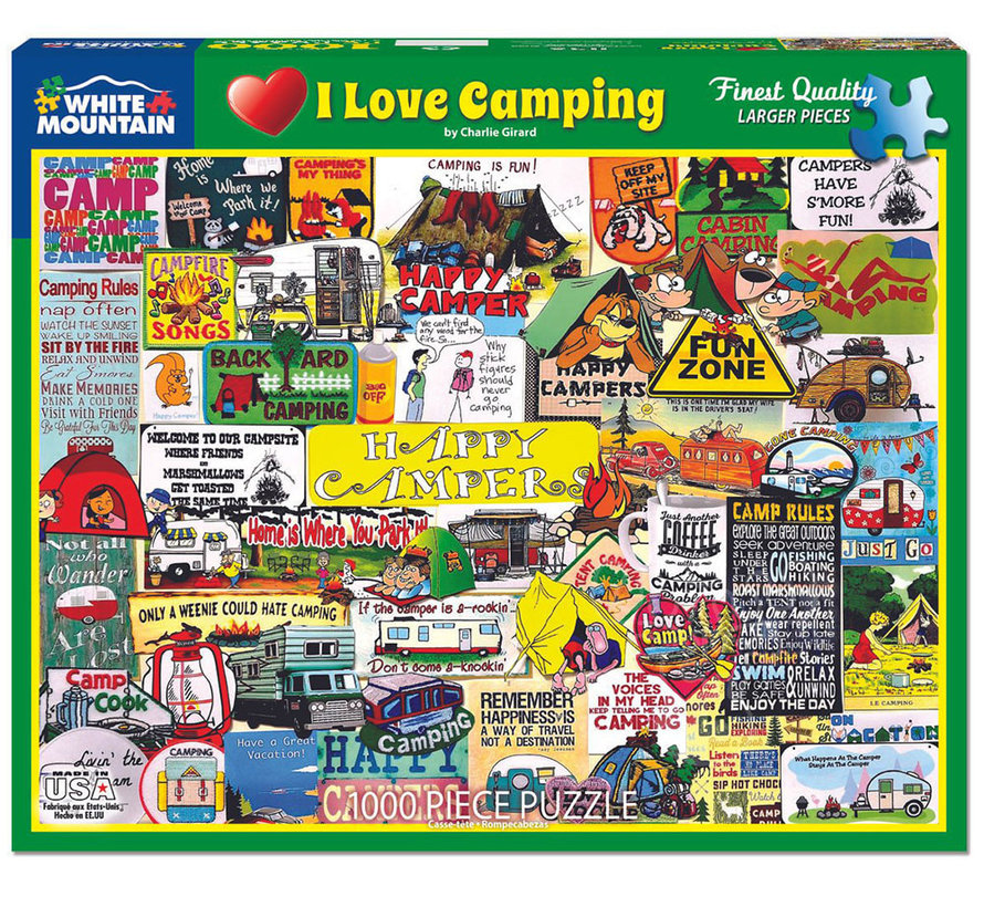 White Mountain I Love Camping Puzzle 1000pcs