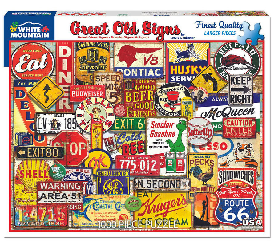 White Mountain Great Old Signs Puzzle 1000pcs