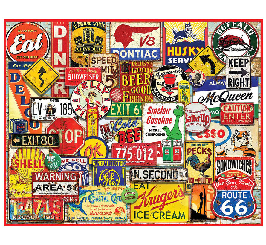 White Mountain Great Old Signs Puzzle 1000pcs