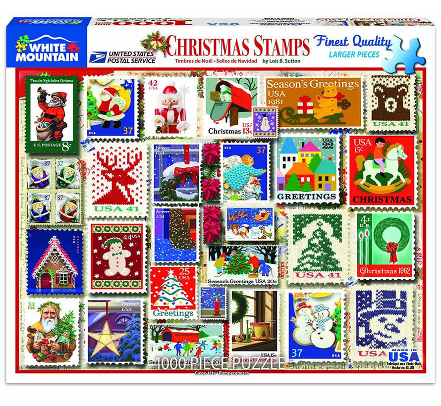 WMP Christmas White Mountain Christmas Stamps Puzzle 1000pcs