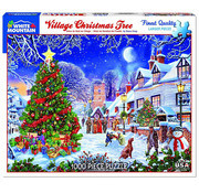 White Mountain White Mountain Village Christmas Tree Puzzle 1000pcs