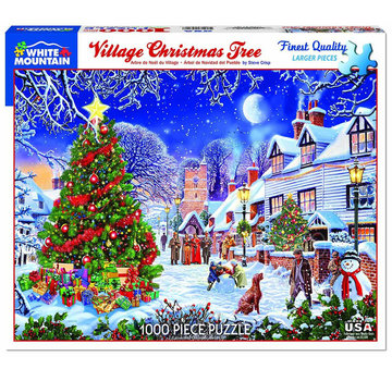 White Mountain White Mountain Village Christmas Tree Puzzle 1000pcs