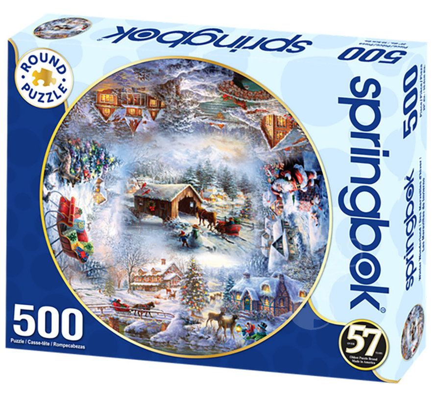 Springbok Winter Wonderland Round Puzzle 500pcs