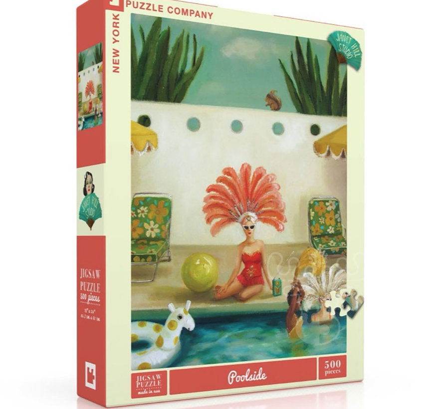 New York Puzzle Co. Janet Hill: Poolside Puzzle 500pcs