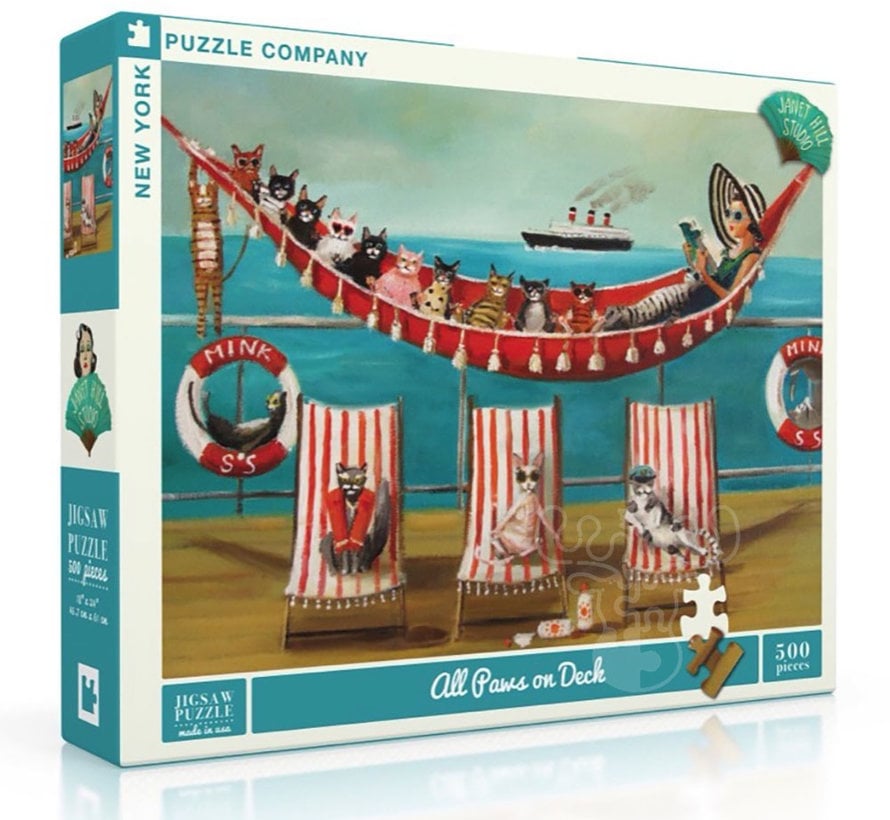 New York Puzzle Co. Janet Hill: All Paws on Deck Puzzle 500pcs