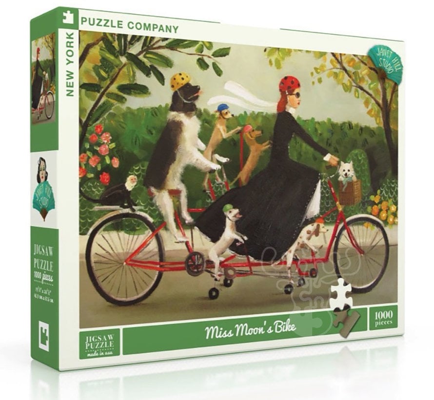 New York Puzzle Co. Janet Hill: Miss Moon's Bike Puzzle 1000pcs