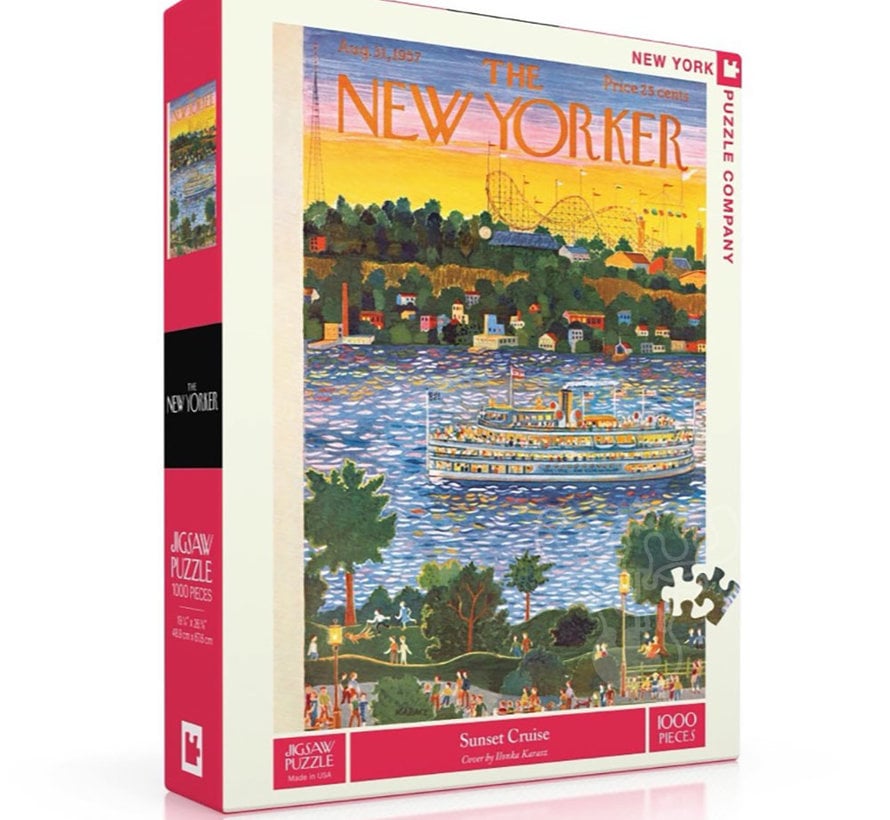 New York Puzzle Co. The New Yorker: Sunset Cruise Puzzle 1000pcs