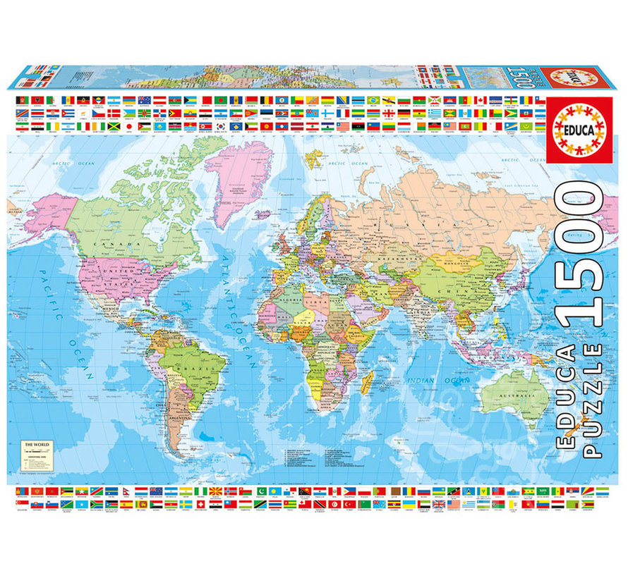 Educa Political World Map Puzzle 1500pcs