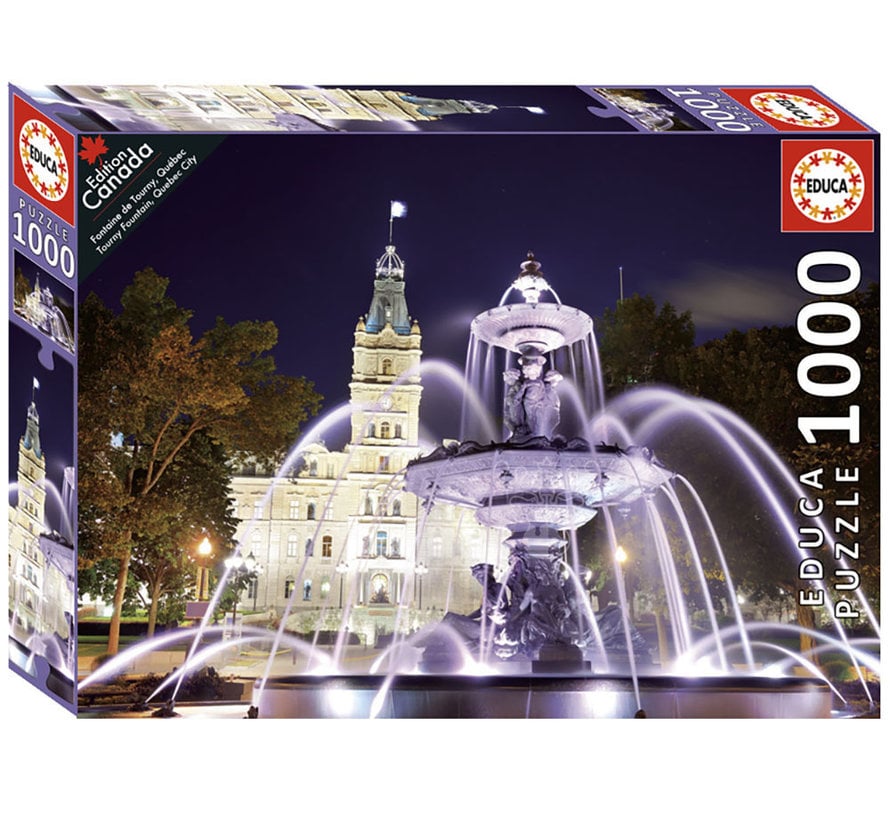 Educa Parliament Building and Fountain at Night,Quebec City Puzzle 1000pcs