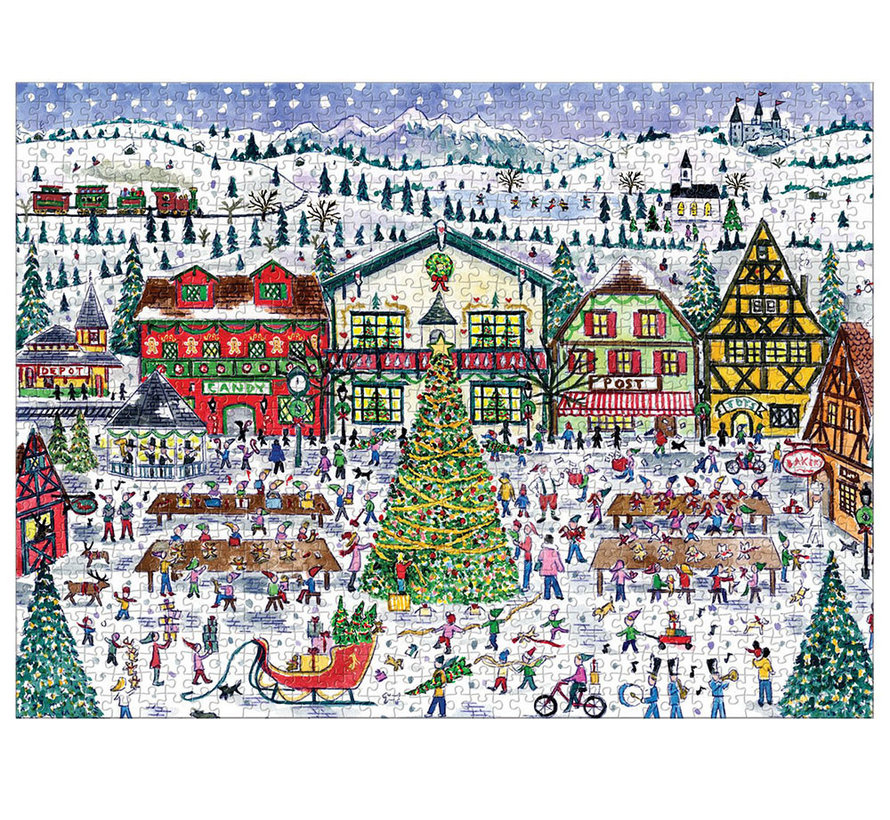 Galison Michael Storrings Santa's Village Puzzle 1000pcs