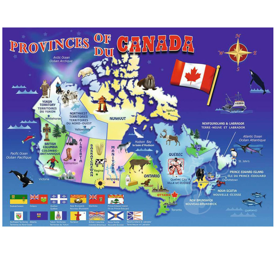 Ravensburger Map of Canada Puzzle 100pcs XXL