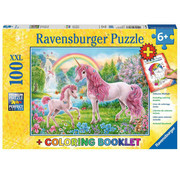 Ravensburger Ravensburger Magical Unicorns Puzzle 100pcs XXL + Coloring Book