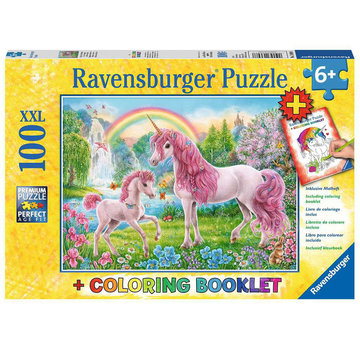 Ravensburger Ravensburger Magical Unicorns Puzzle 100pcs XXL + Coloring Book
