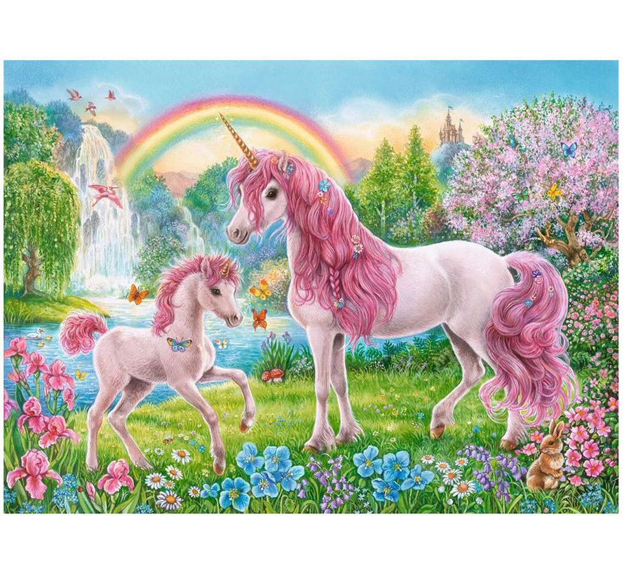 Ravensburger Magical Unicorns Puzzle 100pcs XXL + Coloring Book