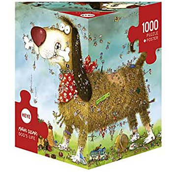 Heye Heye Dog's Life Puzzle 1000pcs Triangle Box RETIRED