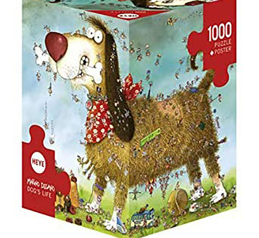 Heye Dog's Life Puzzle 1000pcs Triangle Box RETIRED