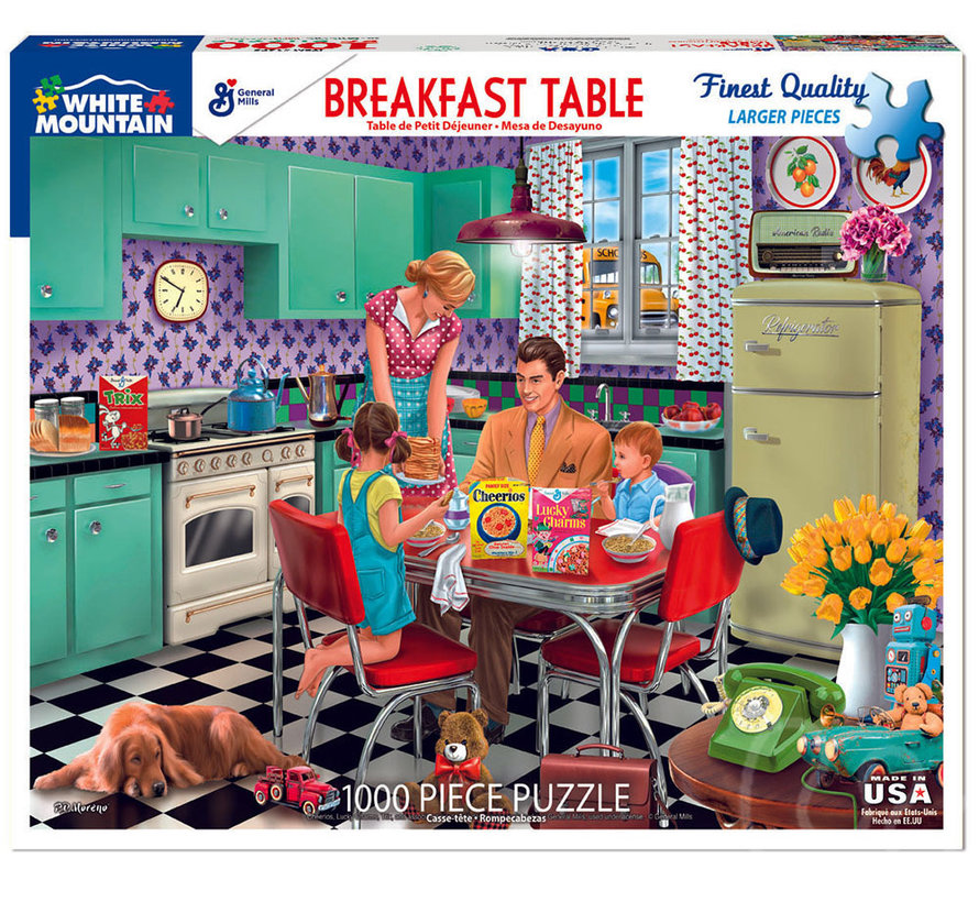 White Mountain Breakfast Table Puzzle 1000pcs