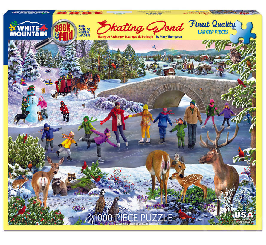 White Mountain Skating Pond - Seek & Find Puzzle 1000pcs