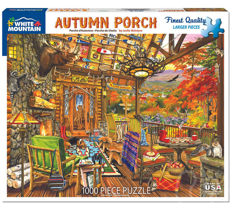 White Mountain Autumn Porch Puzzle 1000pcs