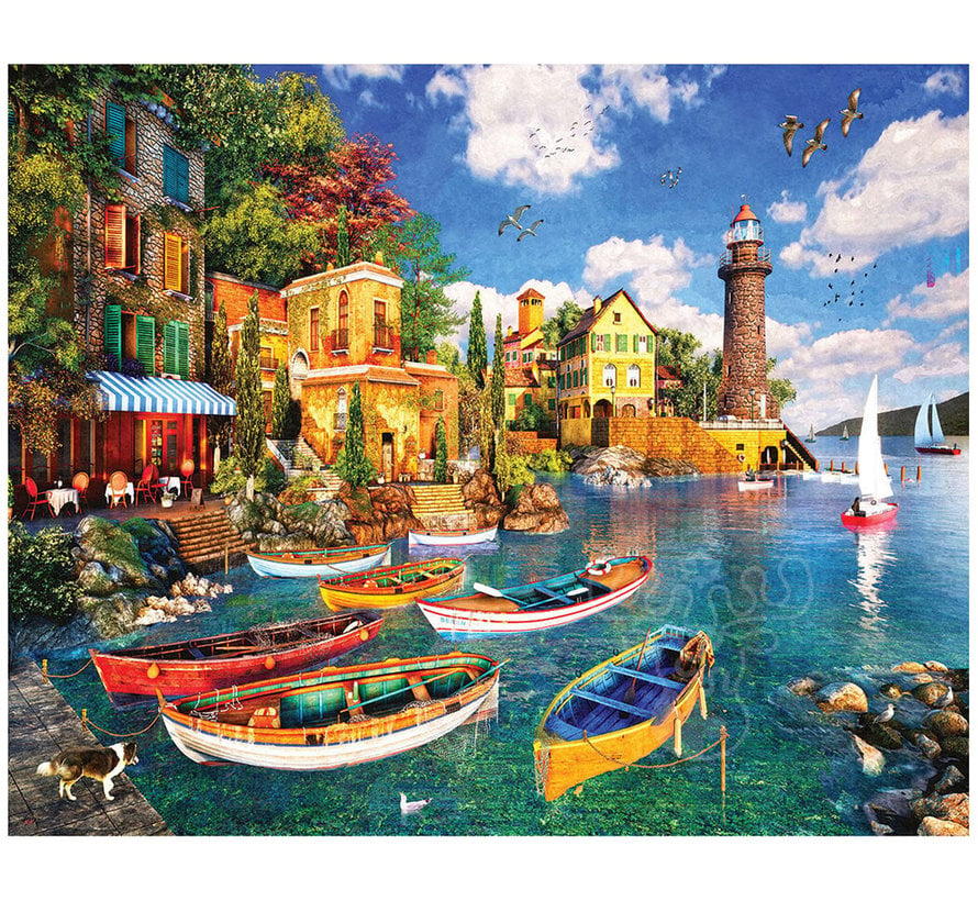 White Mountain Mediterranean Harbor Puzzle 1000pcs