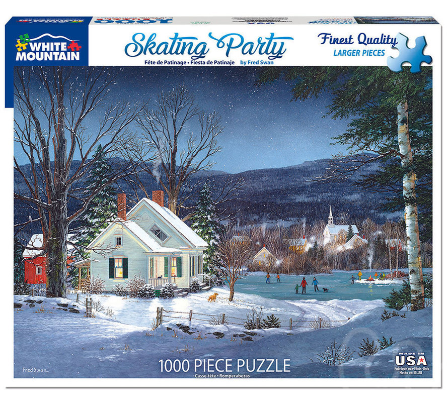 White Mountain Skating Party Puzzle 1000pcs
