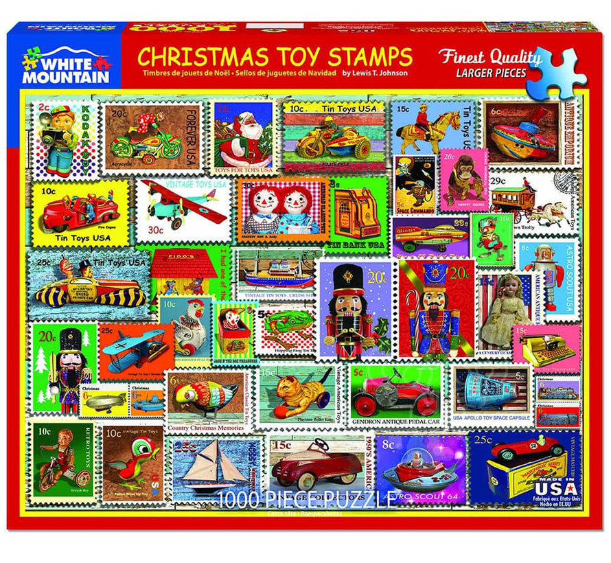 White Mountain Christmas Toys Stamps Puzzle 1000pcs