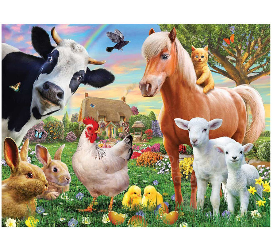 White Mountain Farm Animals Puzzle 300pcs