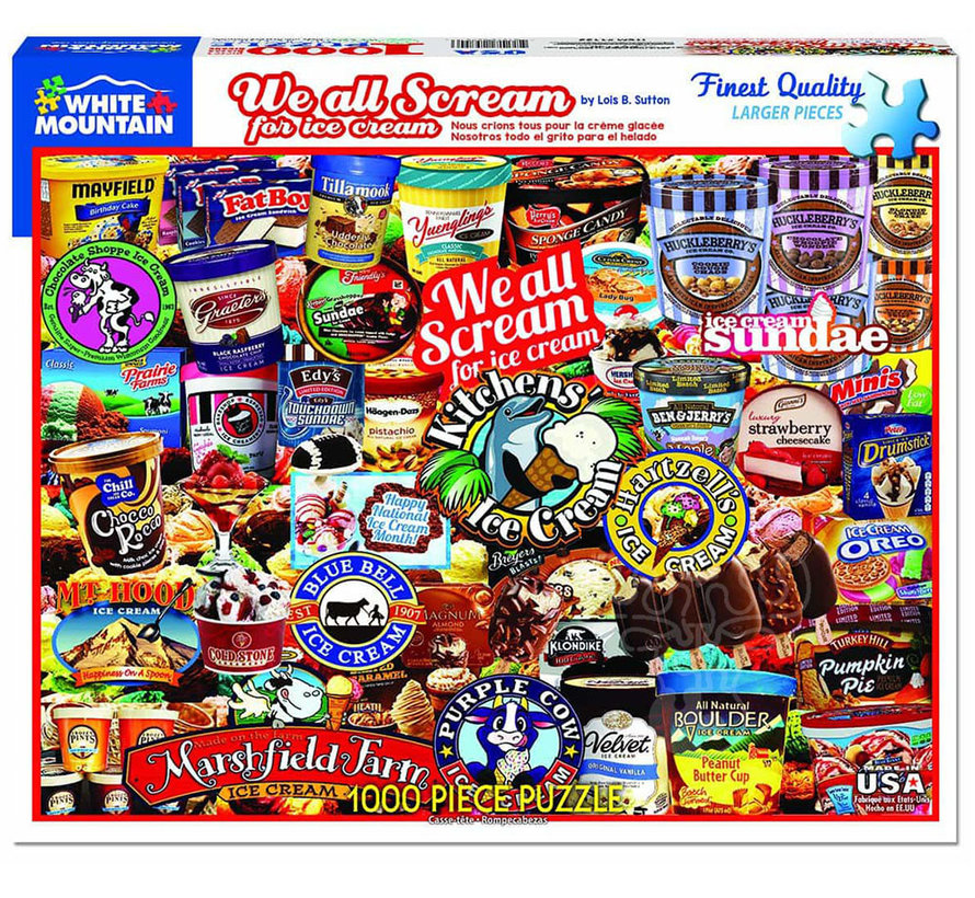 White Mountain We All Scream for Ice Cream Puzzle 1000pcs