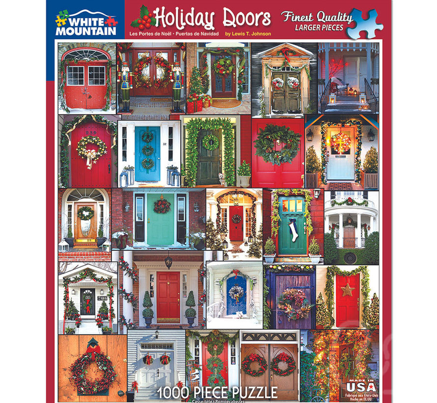 White Mountain Holiday Doors Puzzle 1000pcs