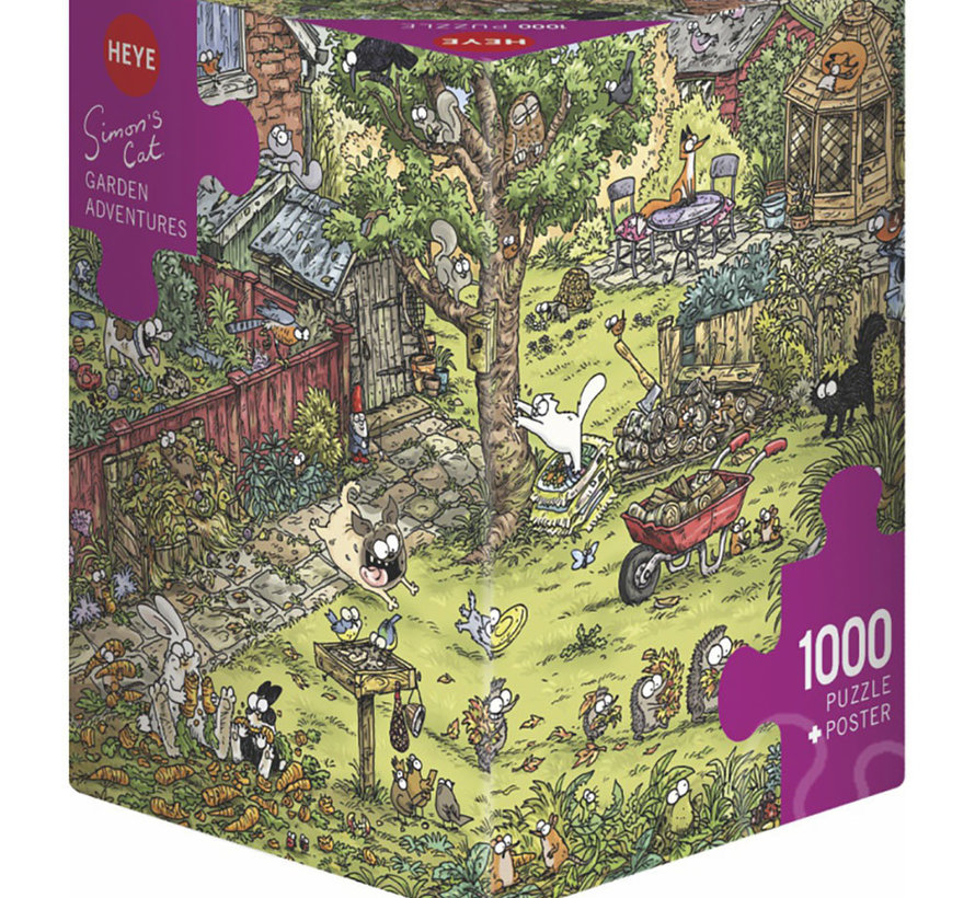 Heye Simon's Cat Garden Adventures Puzzle 1000pcs Triangle Box