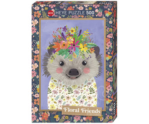 Heye Floral Friends Funny Hedgehog Puzzle 500pcs - Puzzles Canada