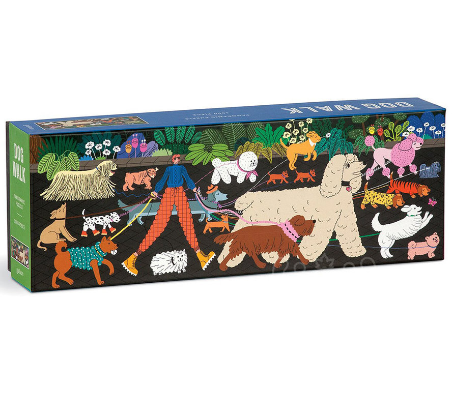 Galison Dog Walk Panoramic Puzzle 1000pcs