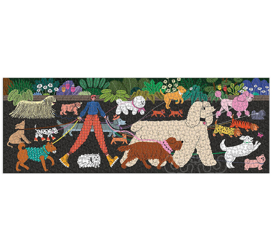 Galison Dog Walk Panoramic Puzzle 1000pcs