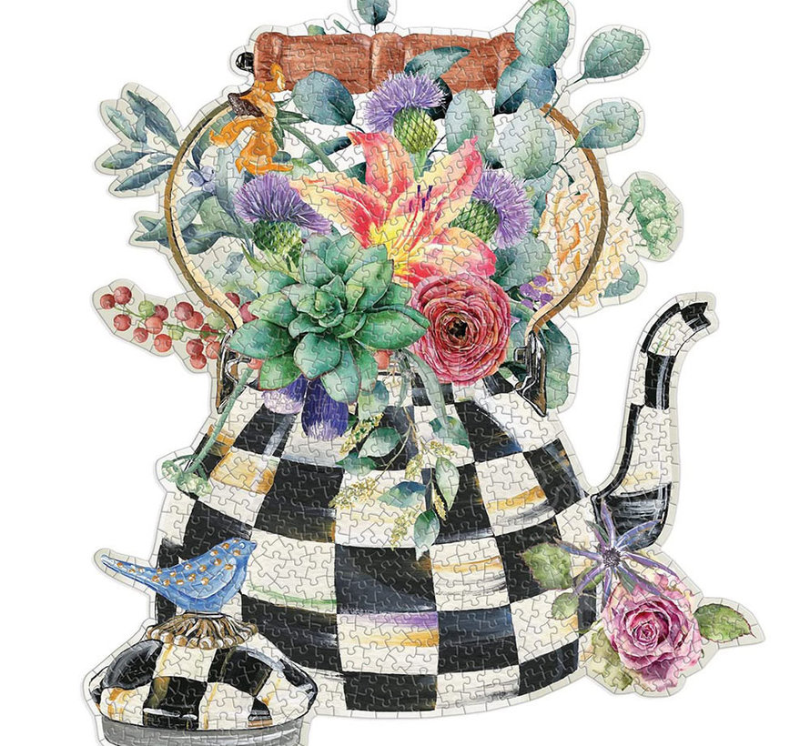 Galison MacKenzie-Childs Blooming Kettle Shaped Puzzle 750pcs