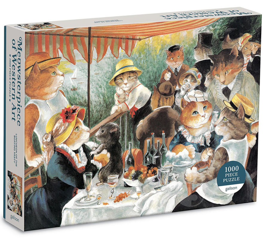 Galison Luncheon of the Boating Party Meowsterpiece of Western Art Puzzle 1000pcs