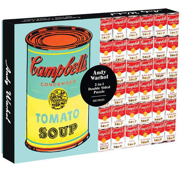 Galison Galison Andy Warhol: Campbell's Soup Cans 2-in-1 Double Sided Puzzle 500pcs