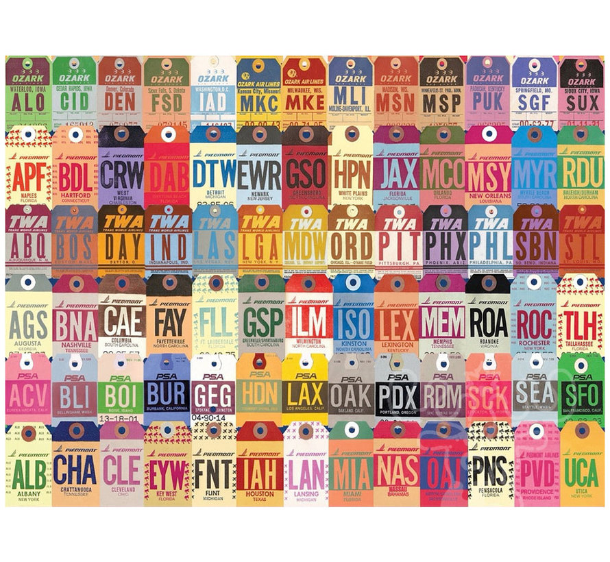 New York Puzzle Co. American Airlines: Baggage Tags Puzzle 1000pcs