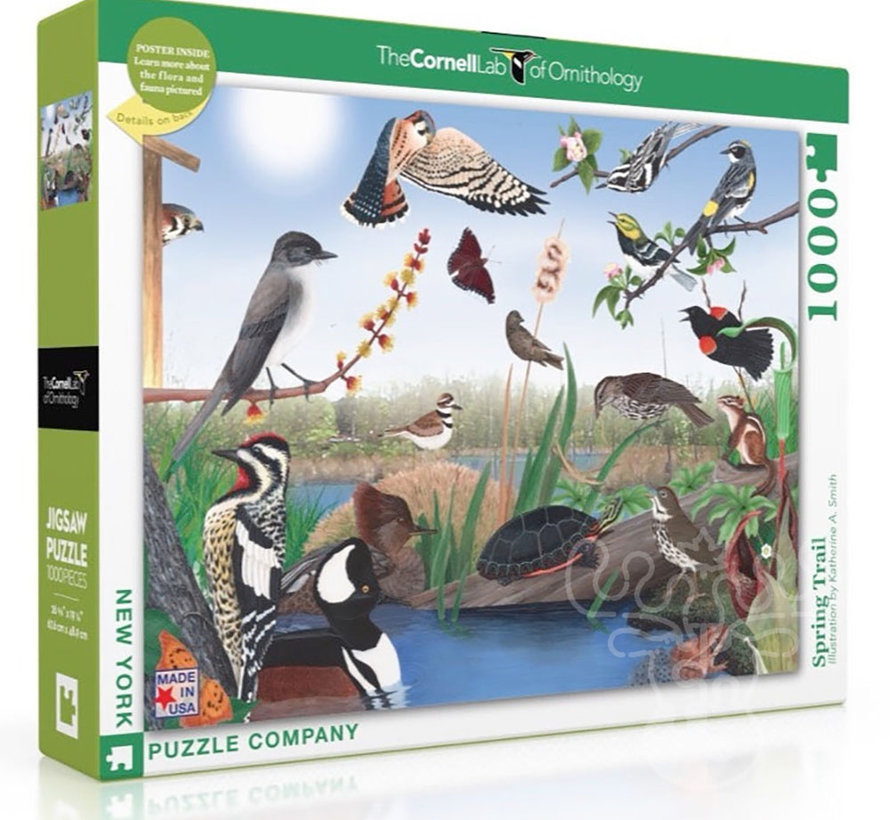 FINAL SALE New York Puzzle Co. Cornell Lab: Spring Trail Puzzle 1000pcs
