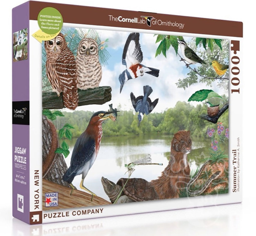FINAL SALE New York Puzzle Co. Cornell Lab: Summer Trail Puzzle 1000pcs