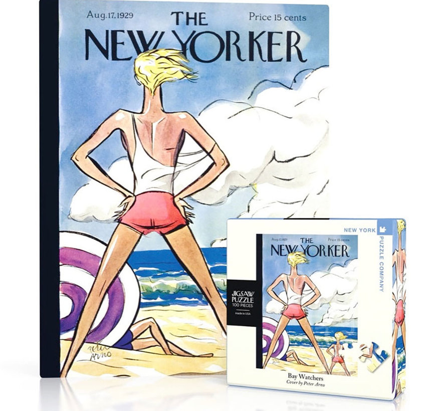 New York Puzzle Co. The New Yorker: Bay Watchers Mini Puzzle 100pcs