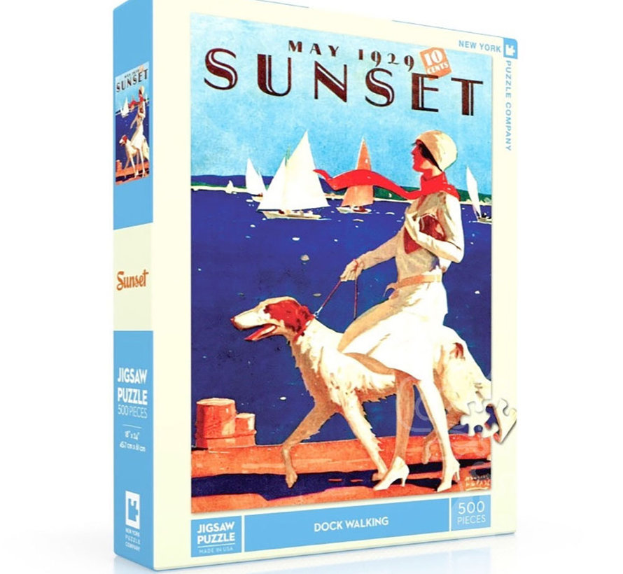 New York Puzzle Co. Sunset: Dock Walking Puzzle 500pcs