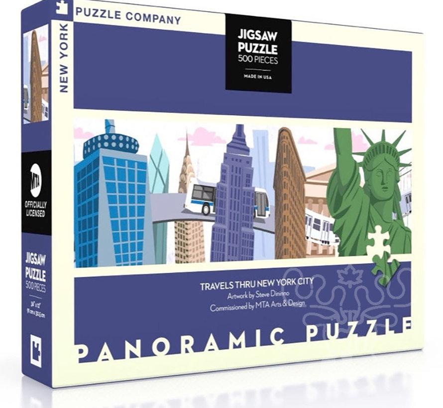 New York Puzzle Co. MTA: Travels Thru New York City Panoramic Puzzle 500pcs